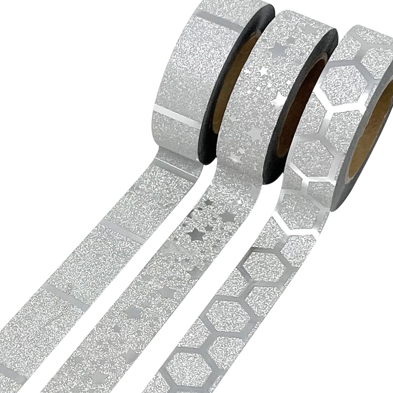 Wrapables Glitter and Shine Washi Tapes Decorative Masking Tapes (Set of 3)